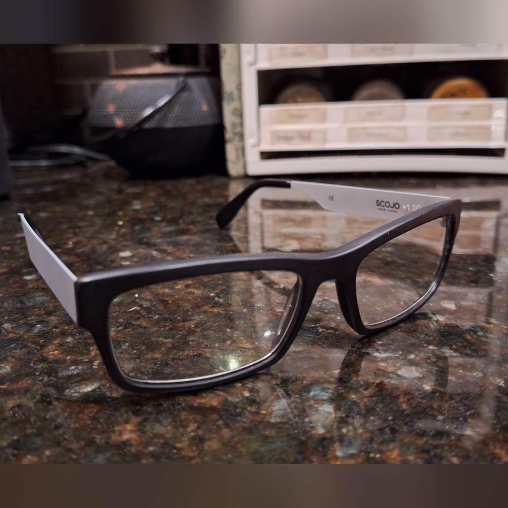 Modern-style Matte Black and Matte Silver +1.00 Reading Glasses